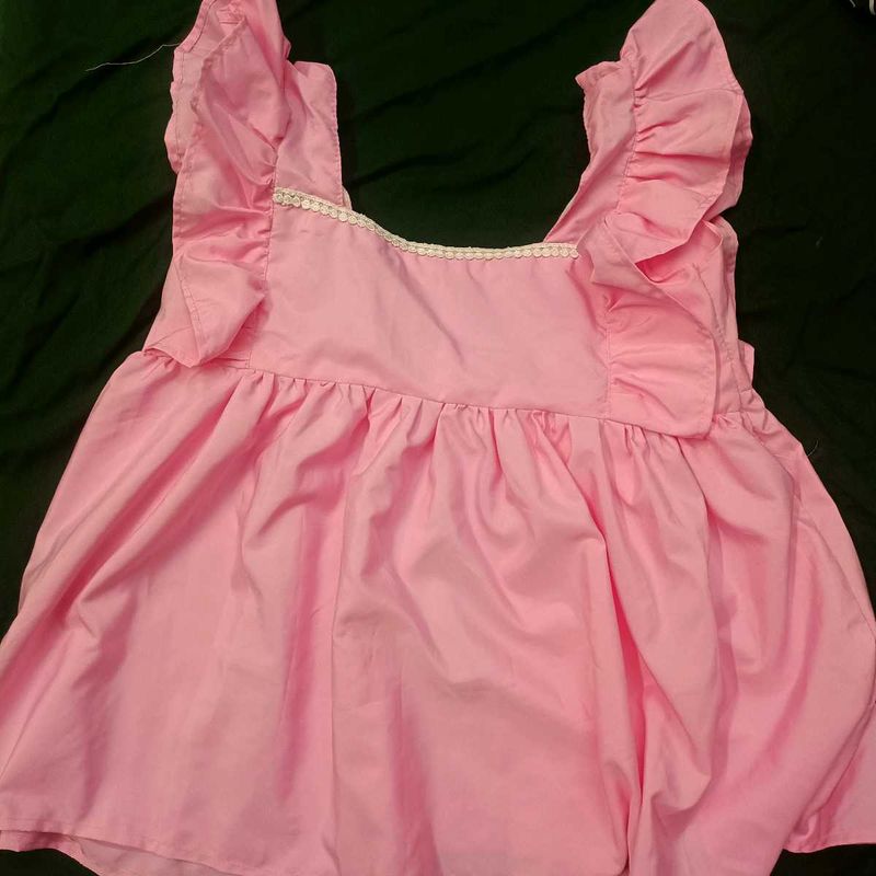 Cute Pink Ruffle Top