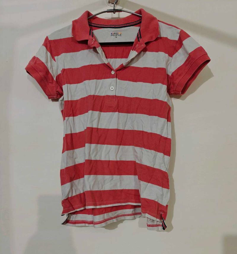 Striped Polo Top