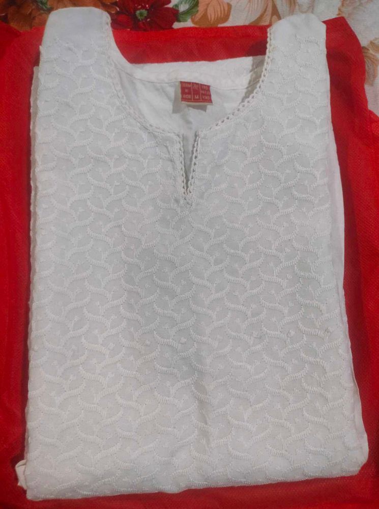 Cotton White Kurti
