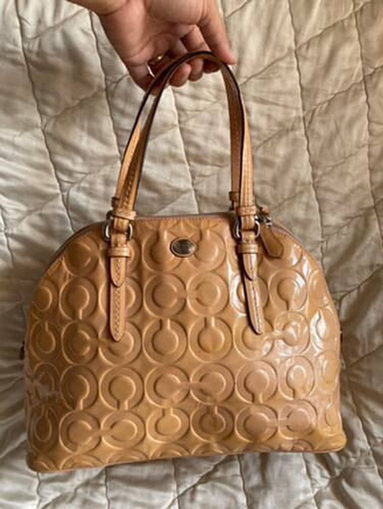 Authentic Coach Signature Embossed Dome Satchel