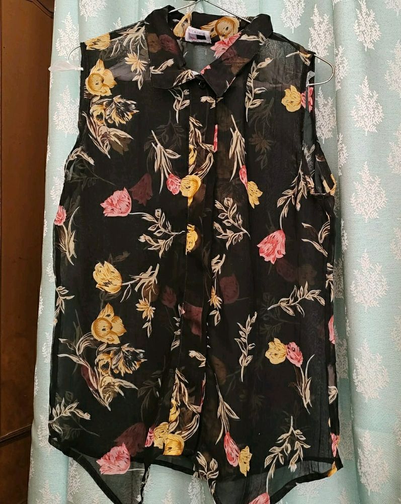 Black Floral Shirt