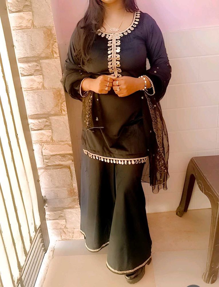 Elegant Black shrara Suit