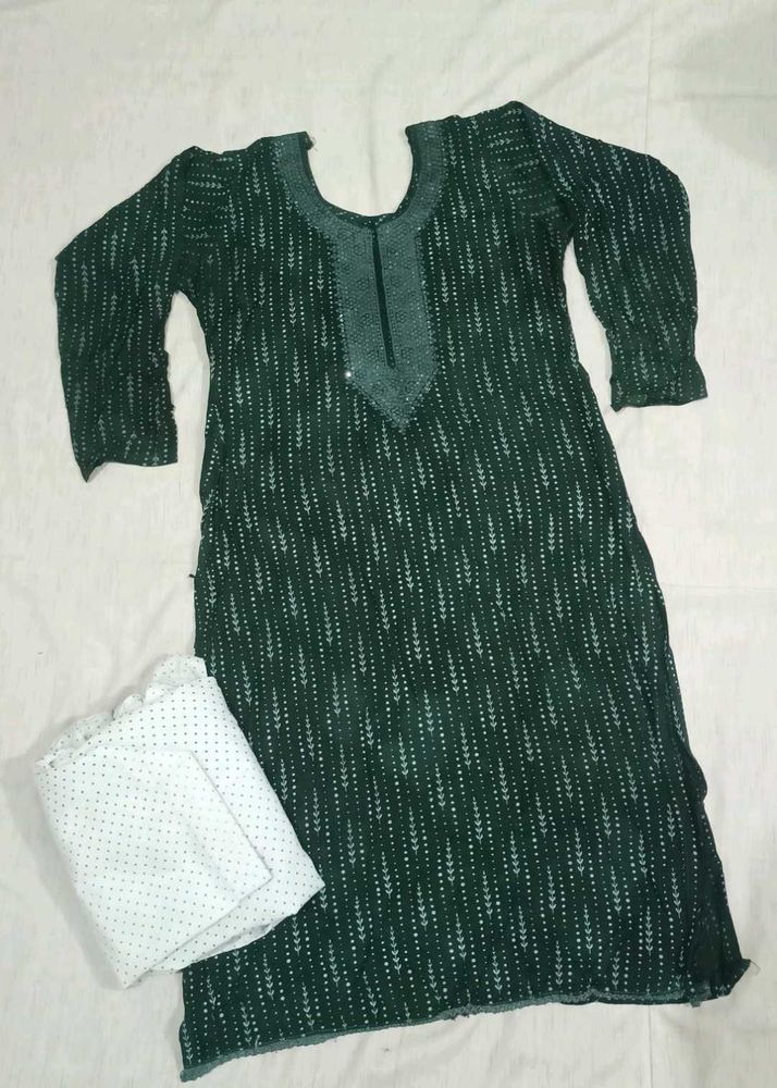 Green Kurta Set