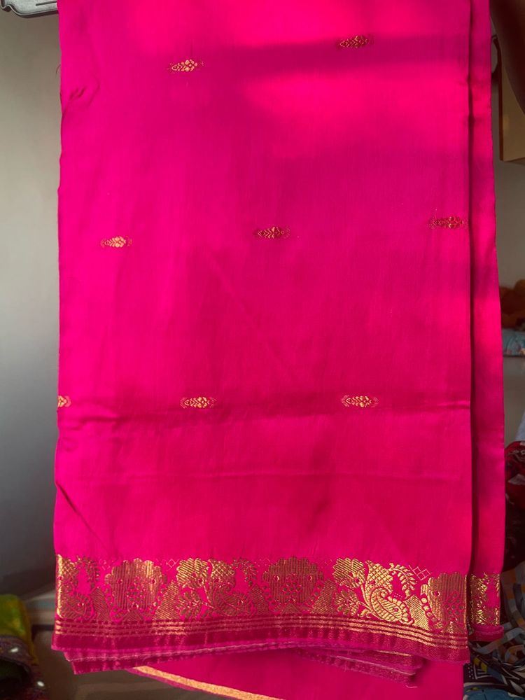Pink Cotton Saree