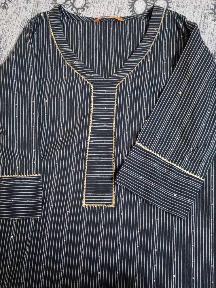 Striped Black Kurti