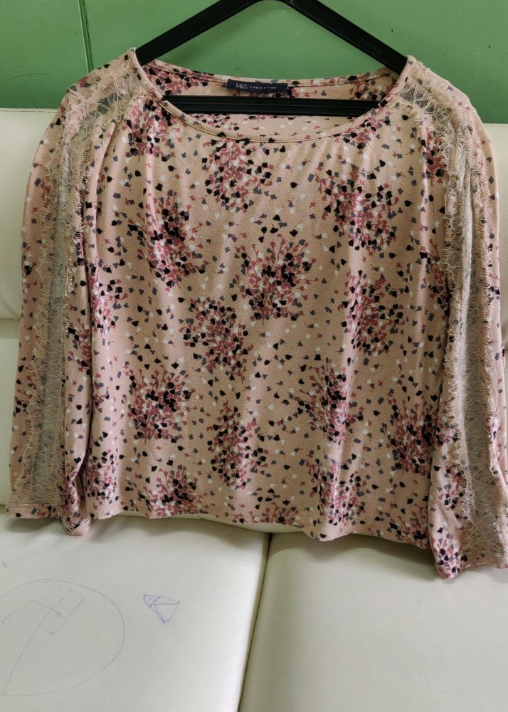 M&amp;S Lace Sleeves Top