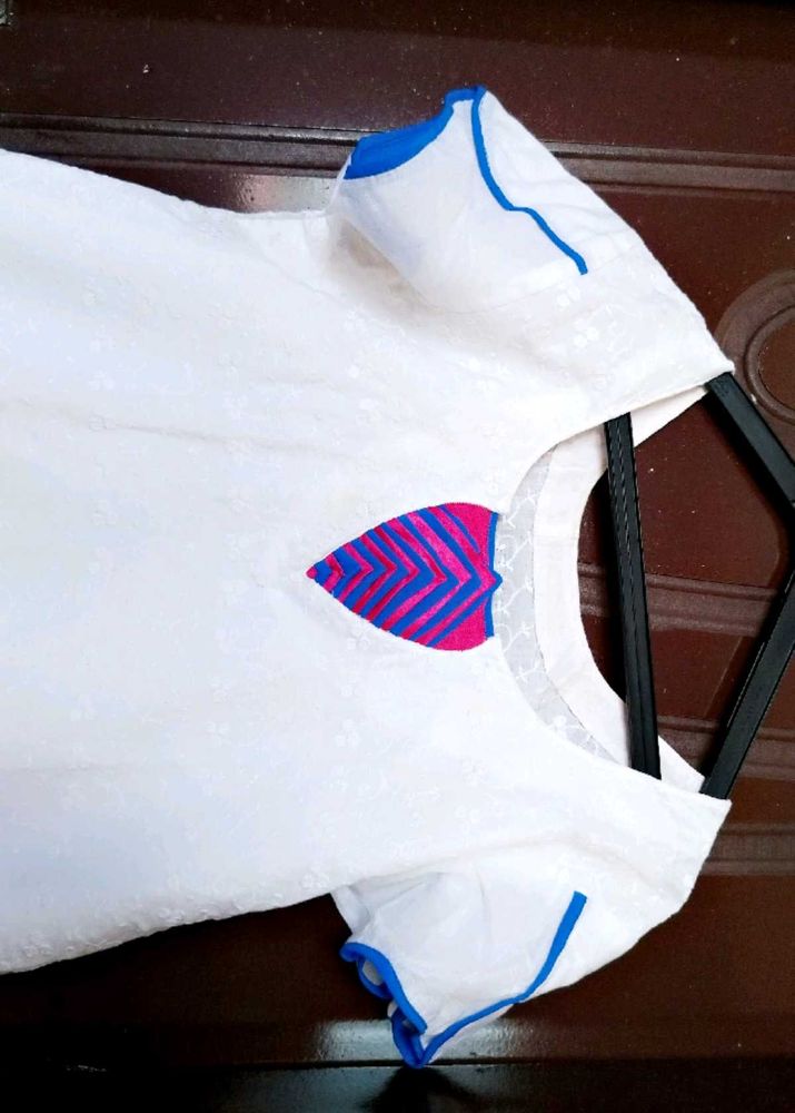 White Embroidered Top