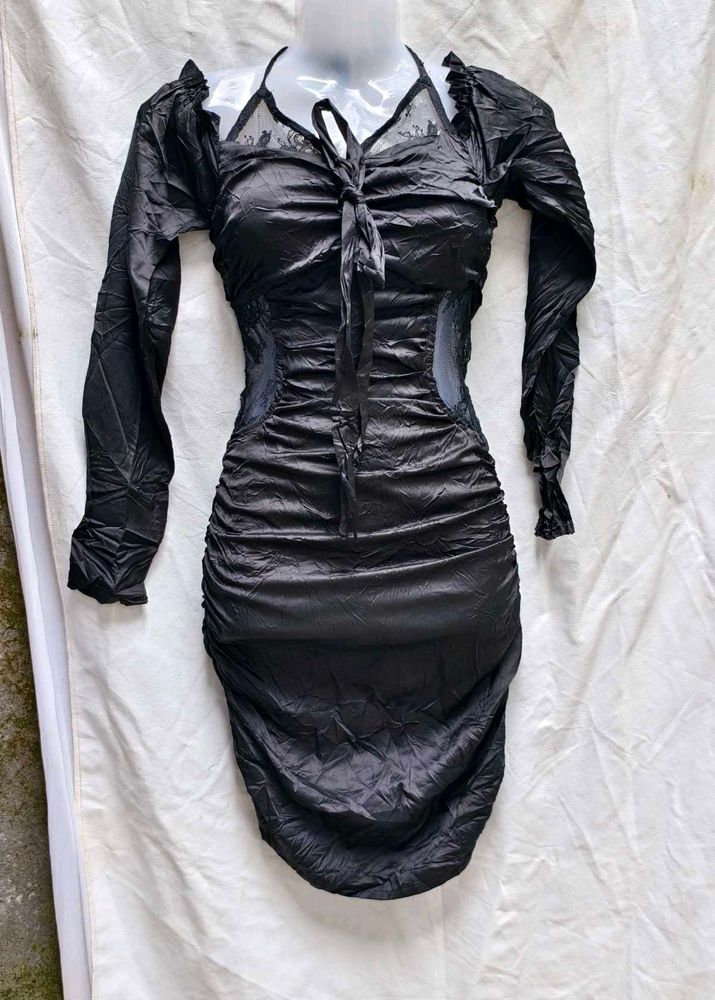 23139. Sleek Black Mini Dress