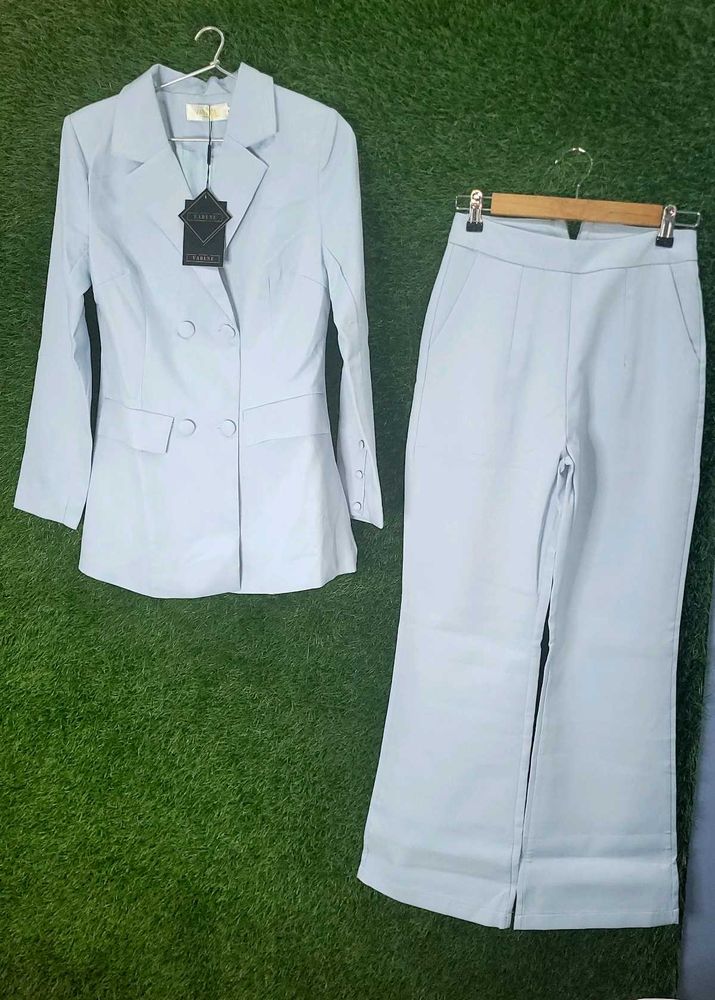 Light Blue Blazer &amp; Pants Set