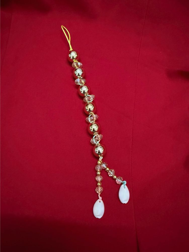 Beaded Seashell Phone charm Keychain