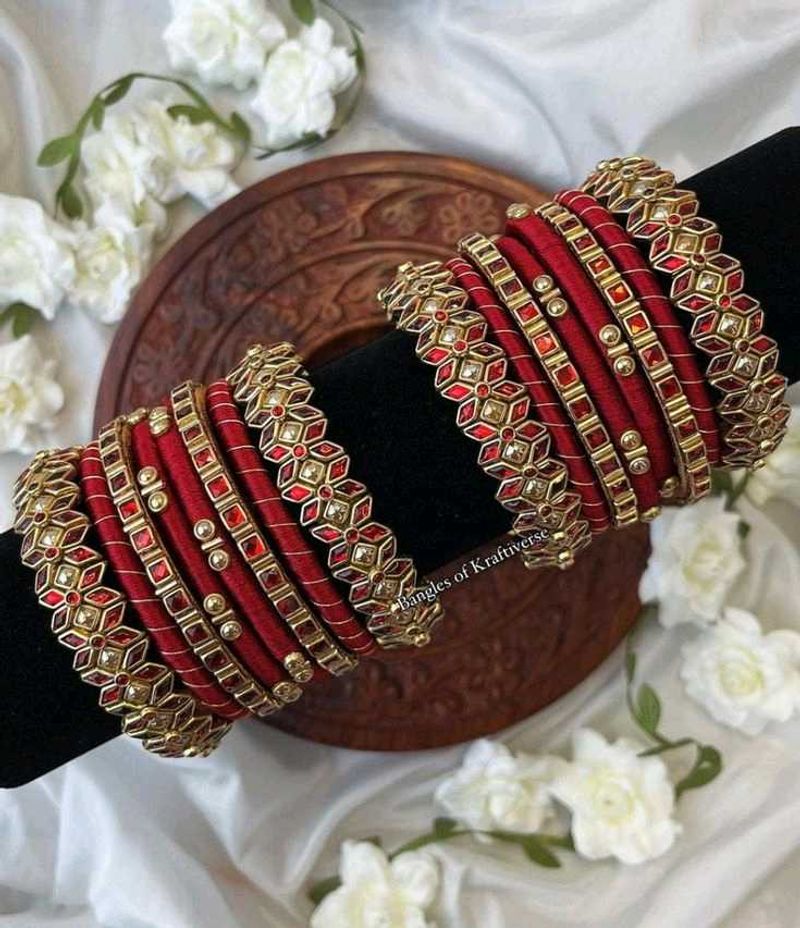 Red &amp; Gold Bangle Set
