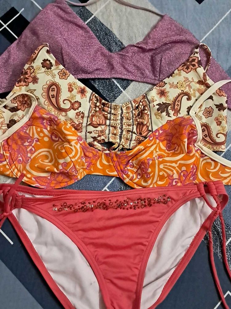 combo Of Four Bra N Panty Imported Fabric