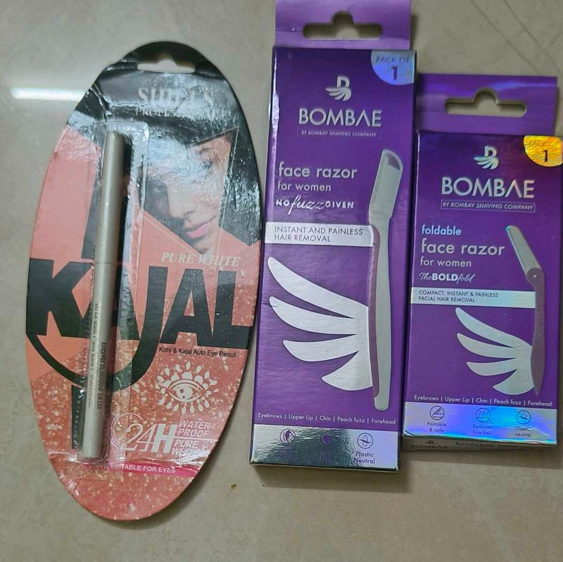 Kajal &amp; Face Razors Combo Pack