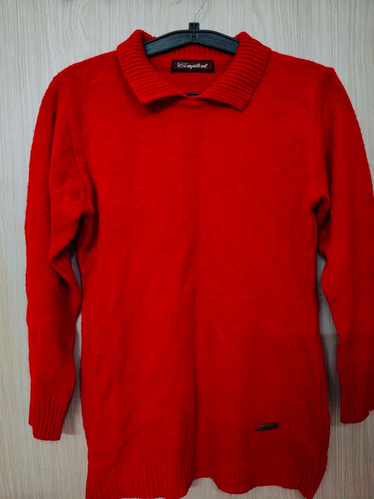 Red Collated Sweater