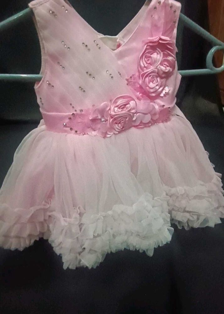 Pink Tutu Dress with Floral Detail