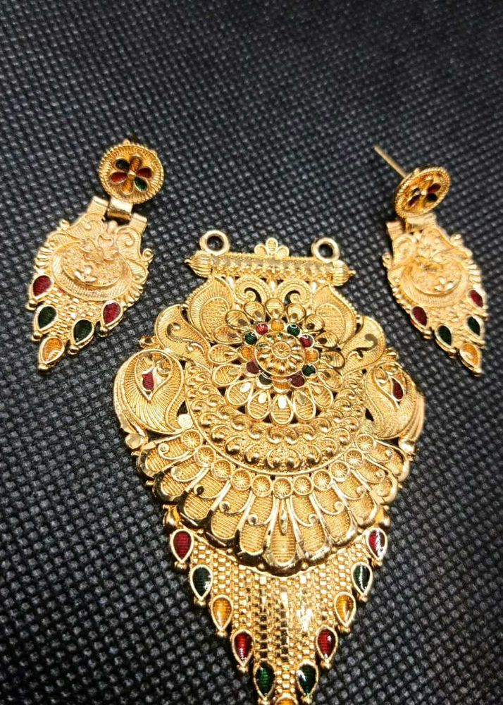 Gold Plated Necklace and Earring Set