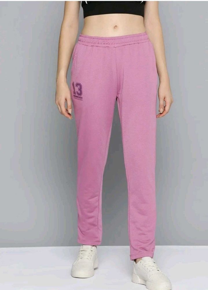 HRX solid Pink Track Pants