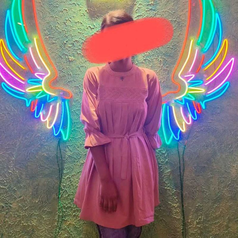 Women A-line Pink Dress