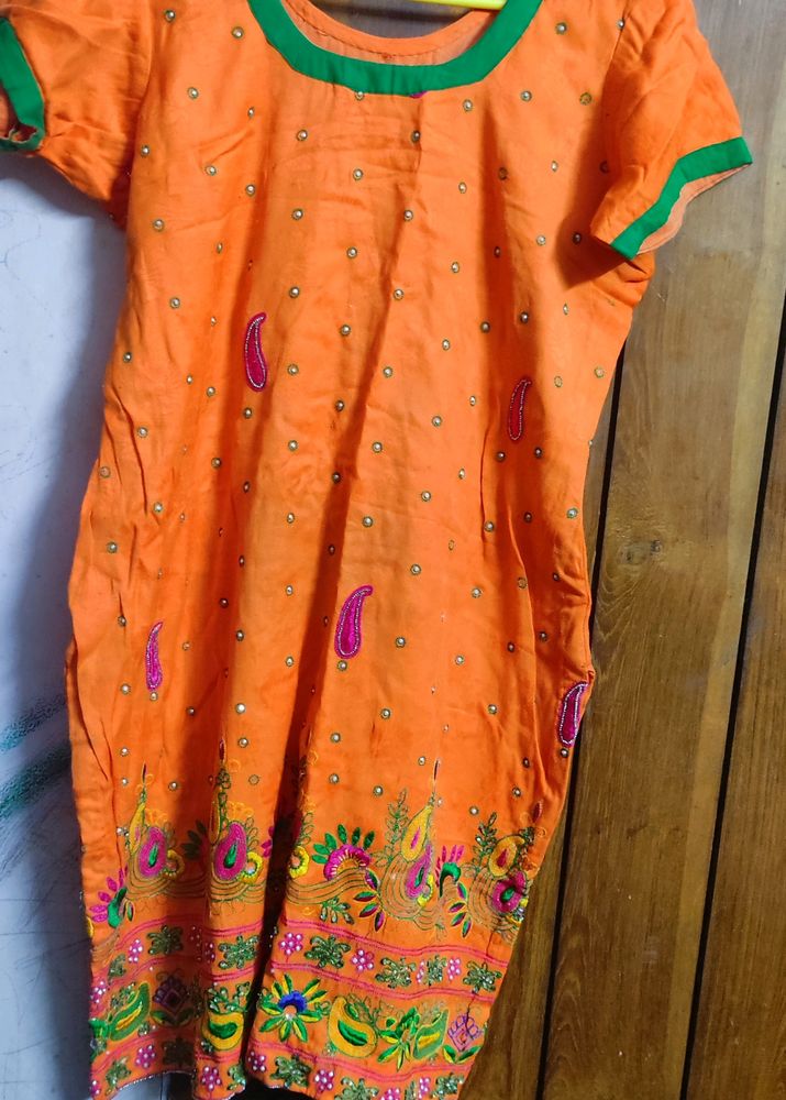 Orange salwar set