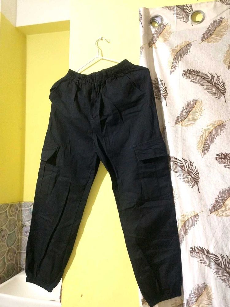 Trendy Black Cargo Pants