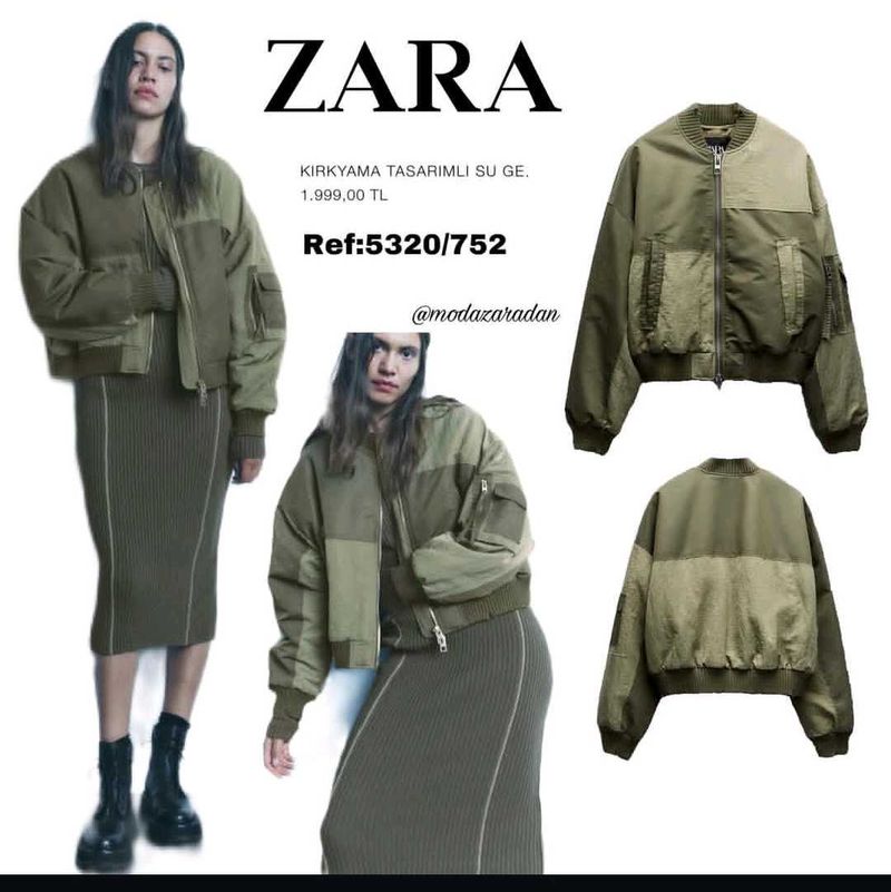 Zara distressed water repellant patchwork jacket