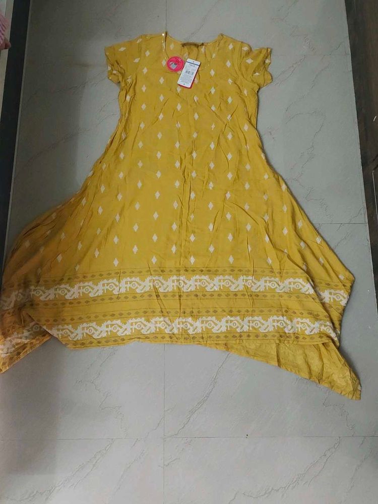 Yellow Printed Dress