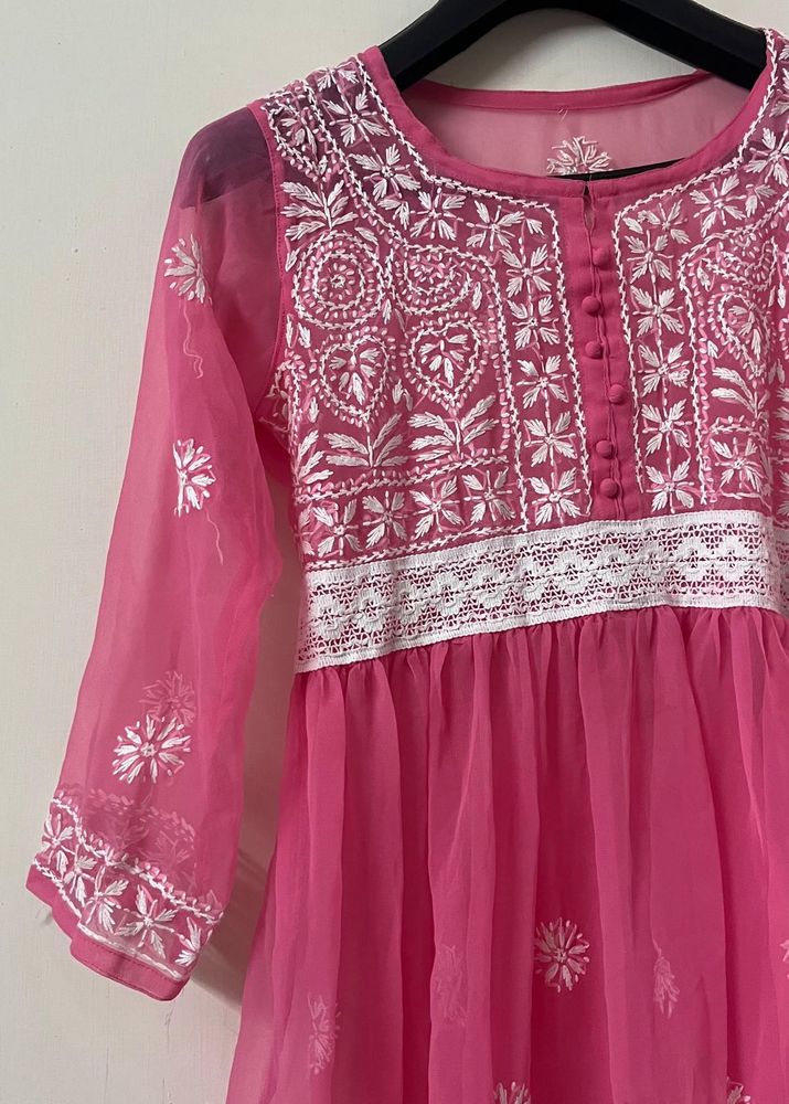Pink Embroidered Kurta