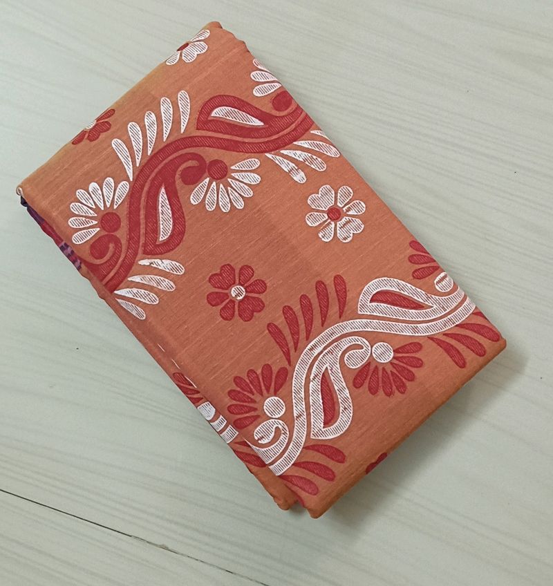 77)Soft Cotton Chapa Saree
