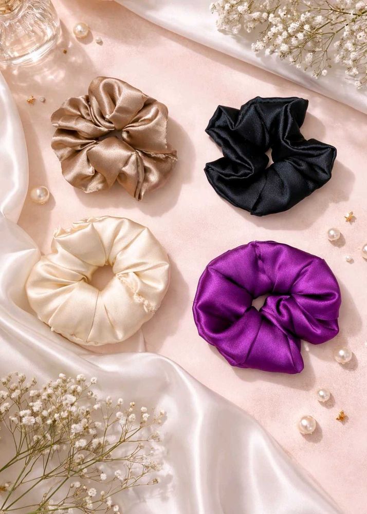 Satin Scrunchie Set - 4 Colors