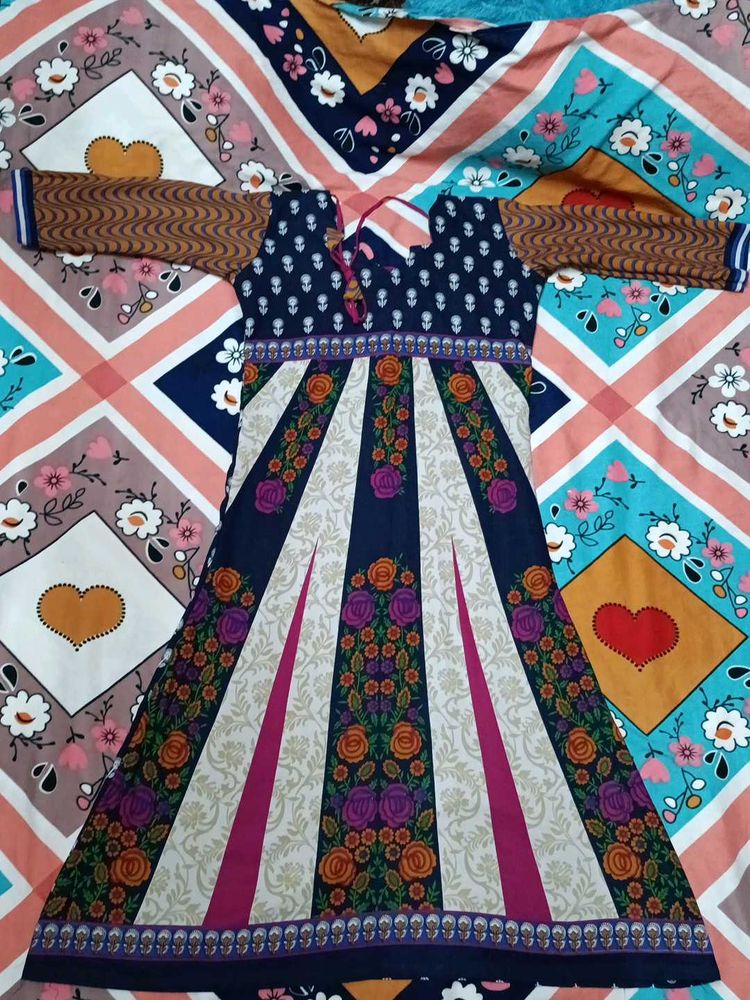 Floral Print Anarkali Kurti