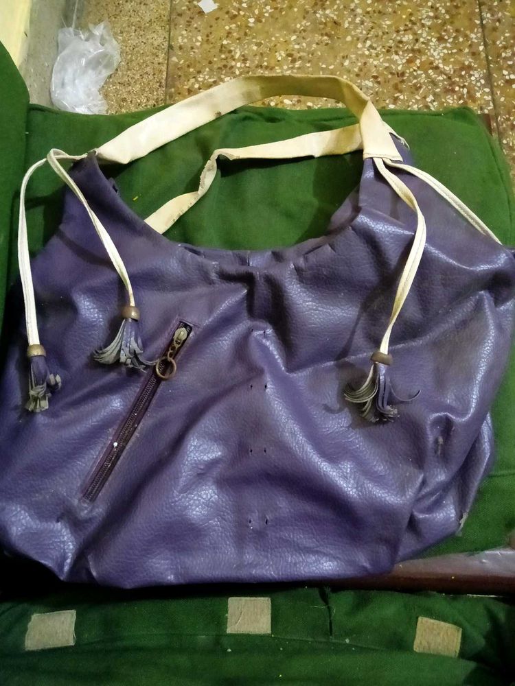 Purple Shoulder Bag with Tassels