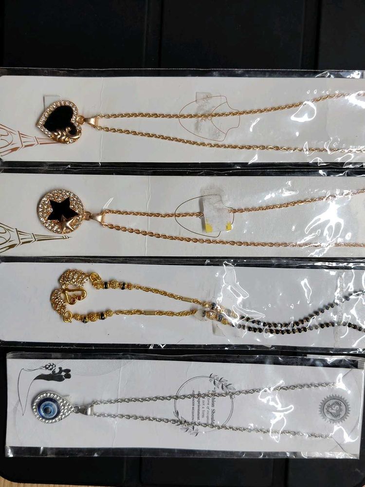 Necklace Set - 4 Trendy Pendants