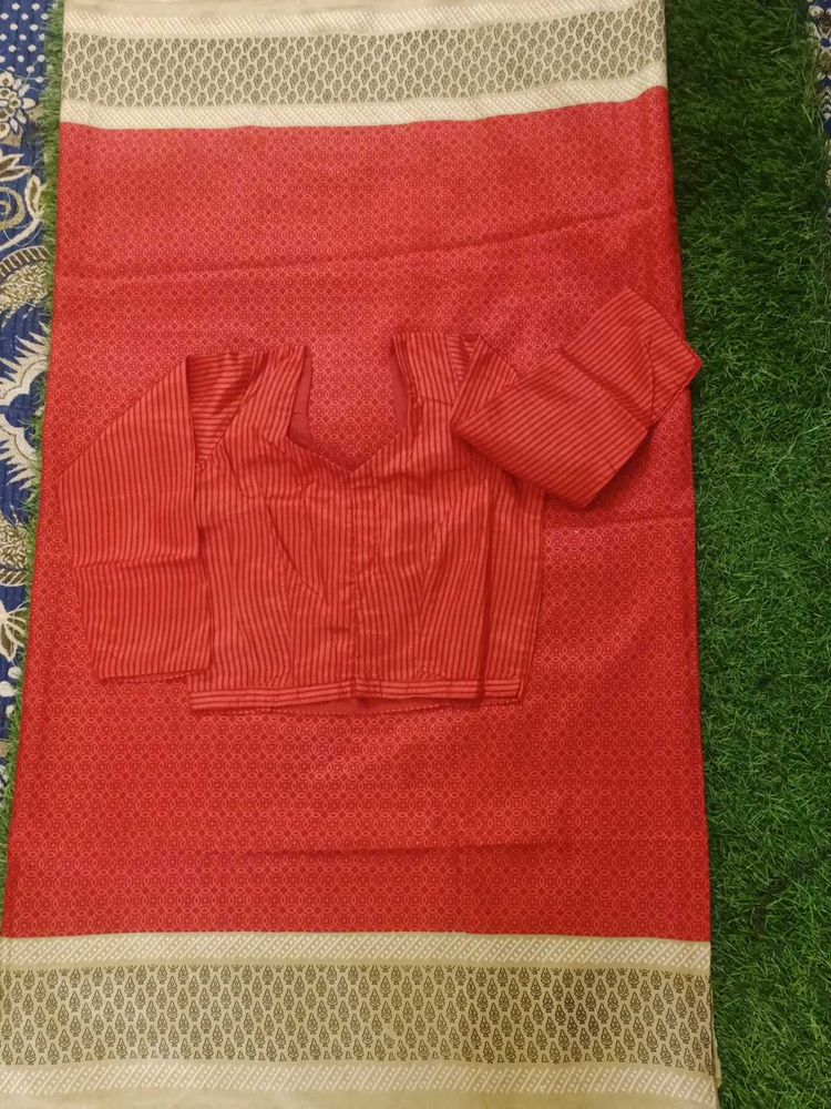 Saree With XL Size Blouse