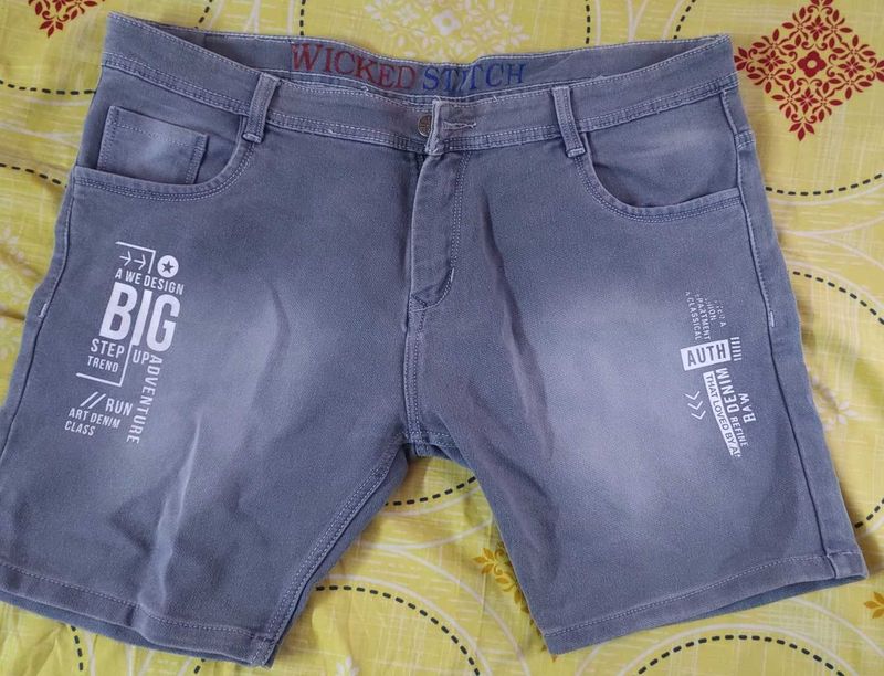 Wicked Stitch Denim Shorts for Men | Size 42