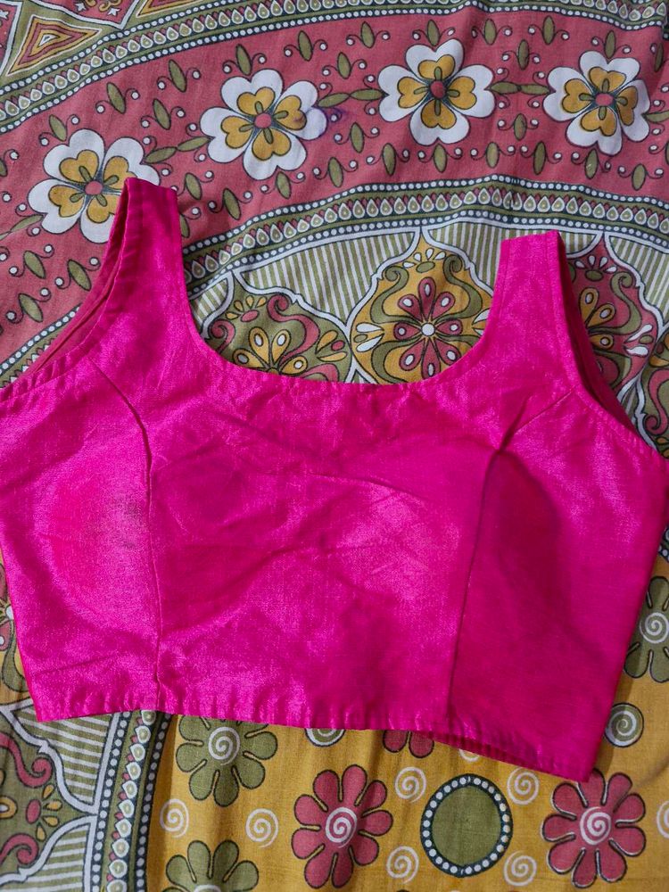 Fuscia Pink Sleeveless Blouse