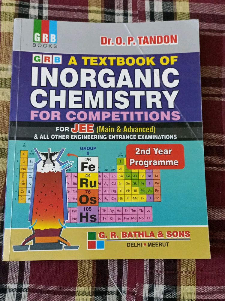 Dr. OP tandon Textbook Of Inorganic Chemistry Class 12 For JEE&amp;other Competitions