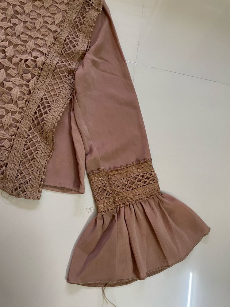 Lace Detail Bell Sleeve Top