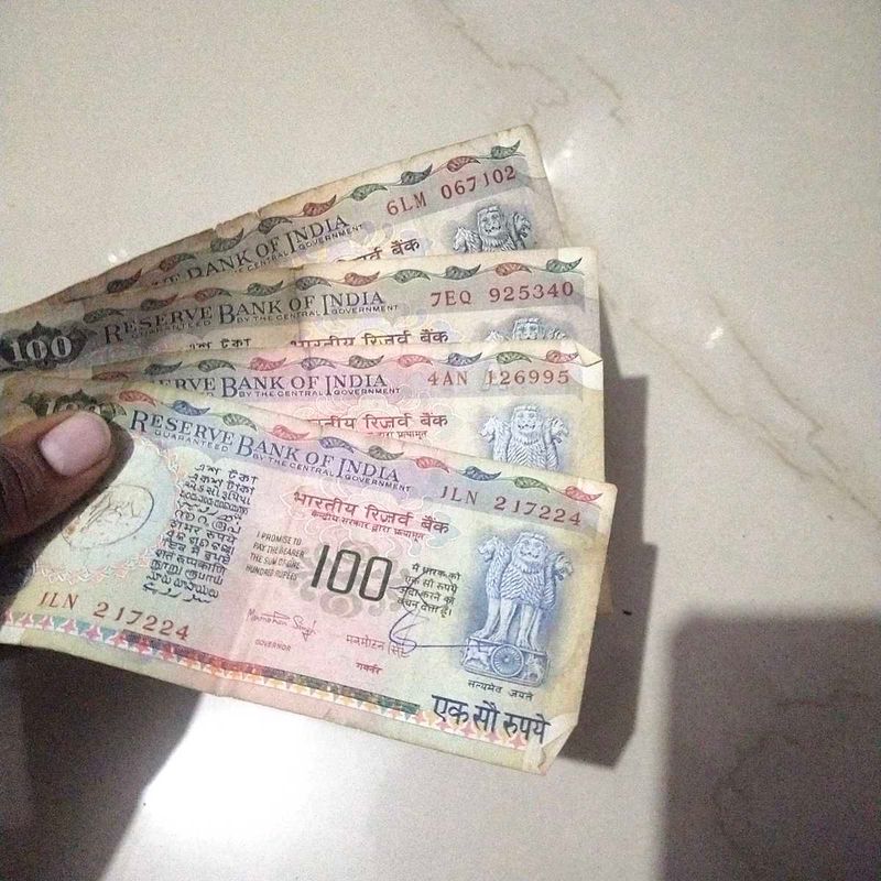 Rare Old Indian 100 Rupees 4 Note +Free Gift 🎁