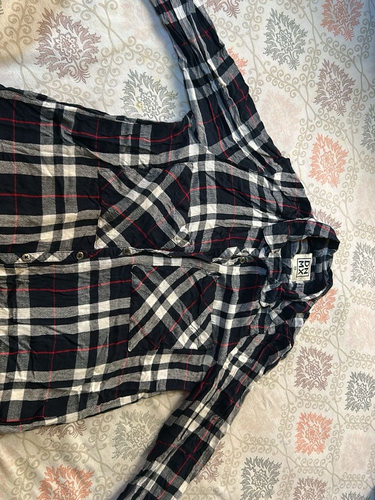 Plaid Long Sleeve Button-Up