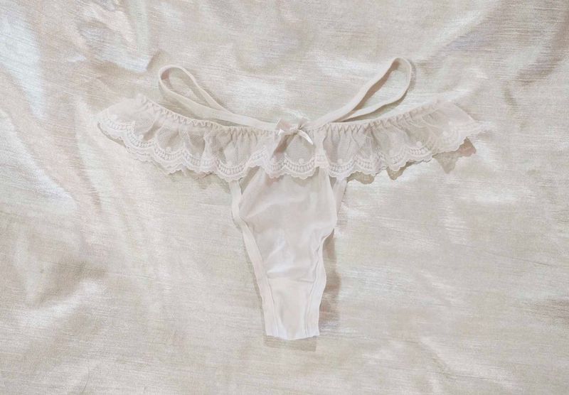 White Lace Thong