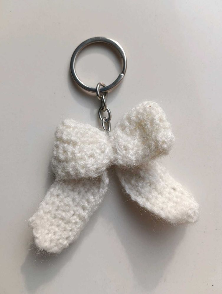 Crocheted Bow Keychain