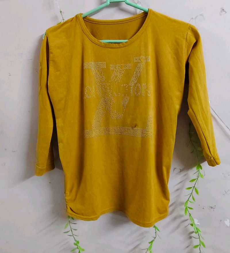 Stylish Yellow Embellished Top