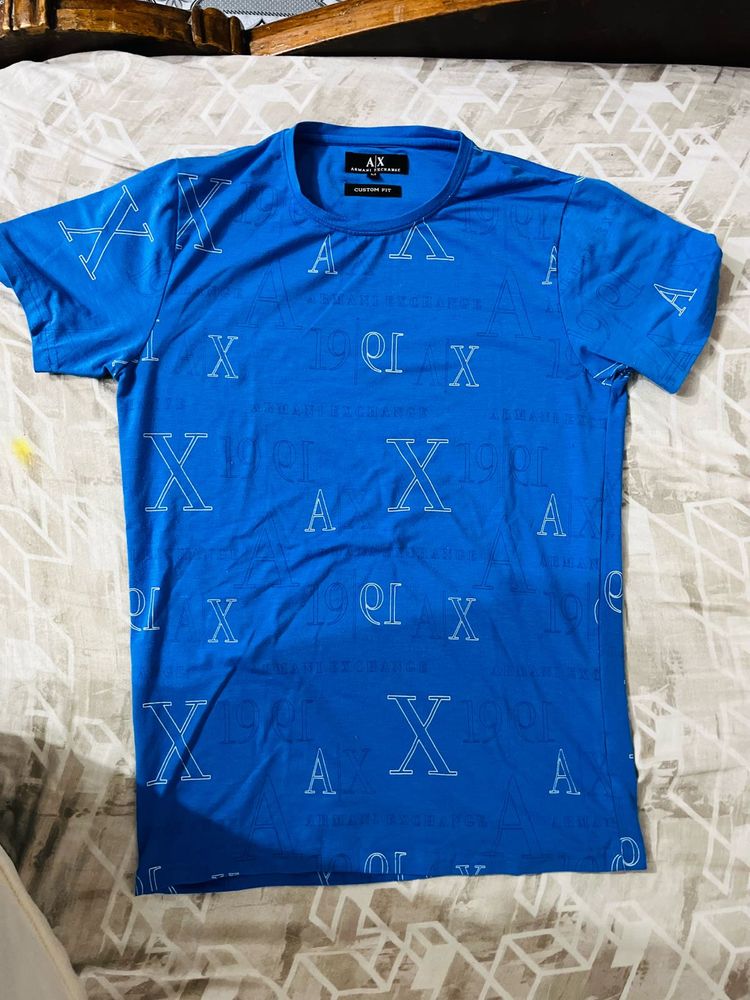 A|X Armani Exchange Blue Graphic Tee