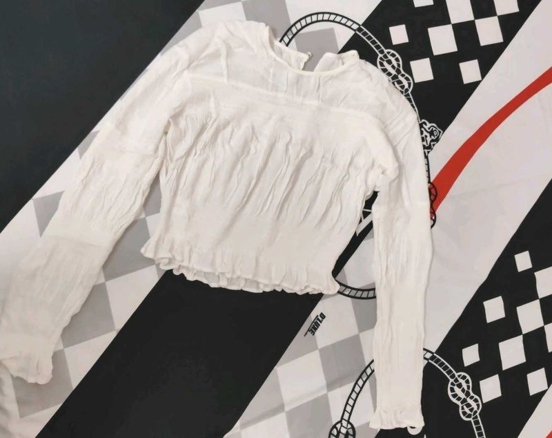 White Smocked Top