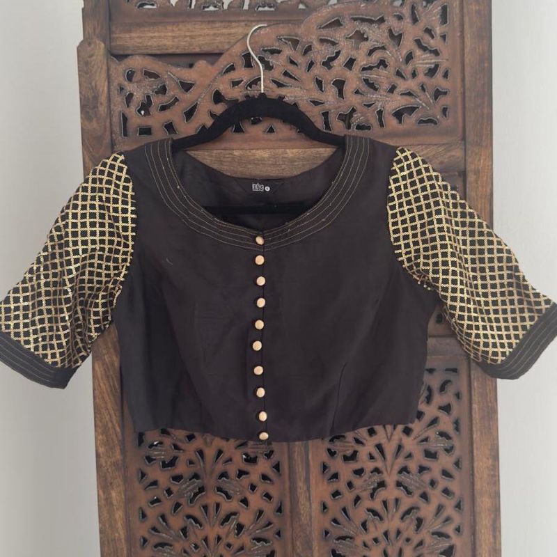 Brand New Without Tag India Black Sequin Blouse