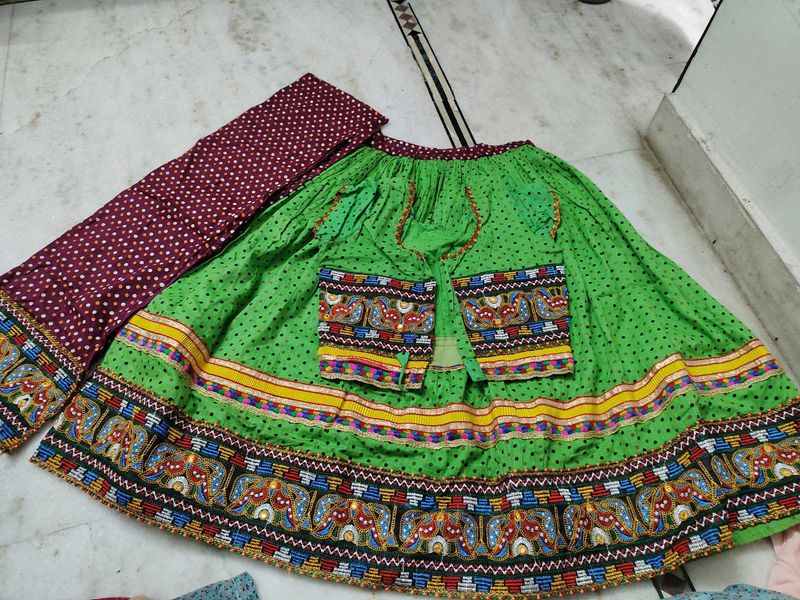 Vintage Embroidered Lehenga Skirt