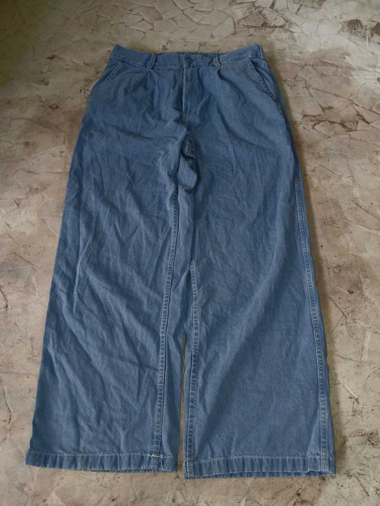 Blue baggy denim jeans