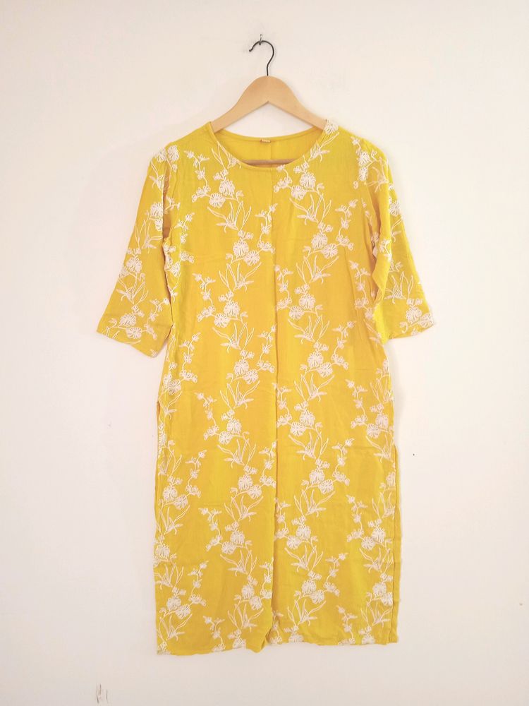 Yellow Embroidery Kurta (Women)