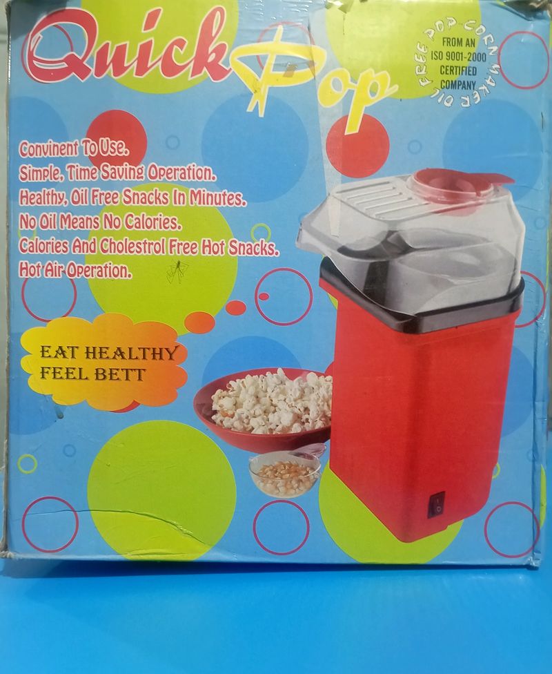 Hot Air Oil Free Popcorn and Snack Maker, Instant