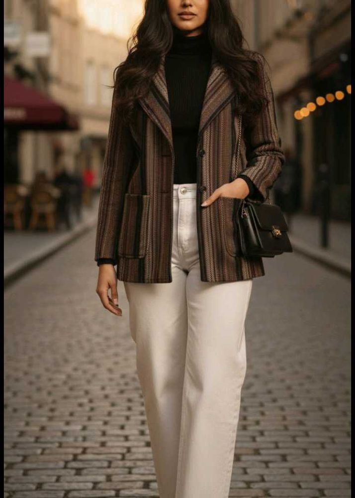 [Expen$ive] ✨ Striped Wool Blend Coat